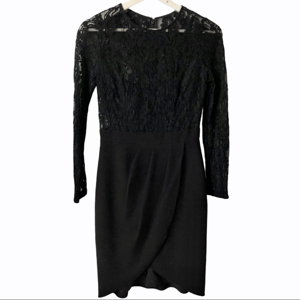 Aidan Mattox Lace Illusion Tulip Dress Cocktail 4 - Picture 6 of 14